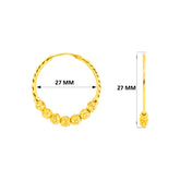 22k Yellow Gold Large Shimmery Beaded Earrings